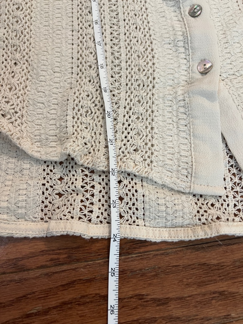 Kaktus Cream Crochet Button-Down Top - Picture 12 of 12